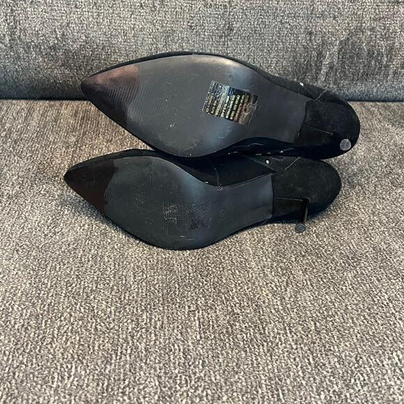 Stiletto Heels Womens 9 Black Suede Shoes Standing In The Wings Studded Sexy - Picture 6 of 8